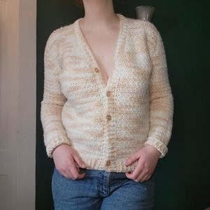 Peachy Handmade Soft Knit V-neck Cardigan, women's medium